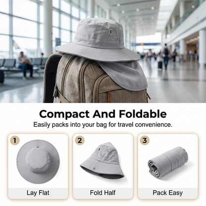 Bucket Hat Detachable Face Shield Ice-Silk Cooling
