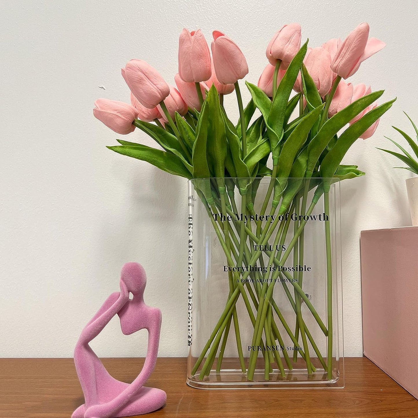 Bud Vase Book-Shaped Shatter-Resistant Acrylic