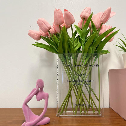Bud Vase Book-Shaped Shatter-Resistant Acrylic