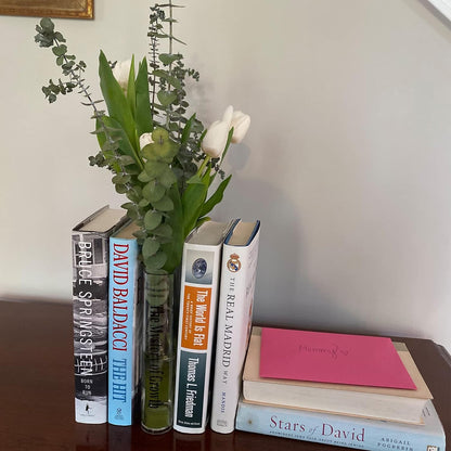 Bud Vase Book-Shaped Shatter-Resistant Acrylic