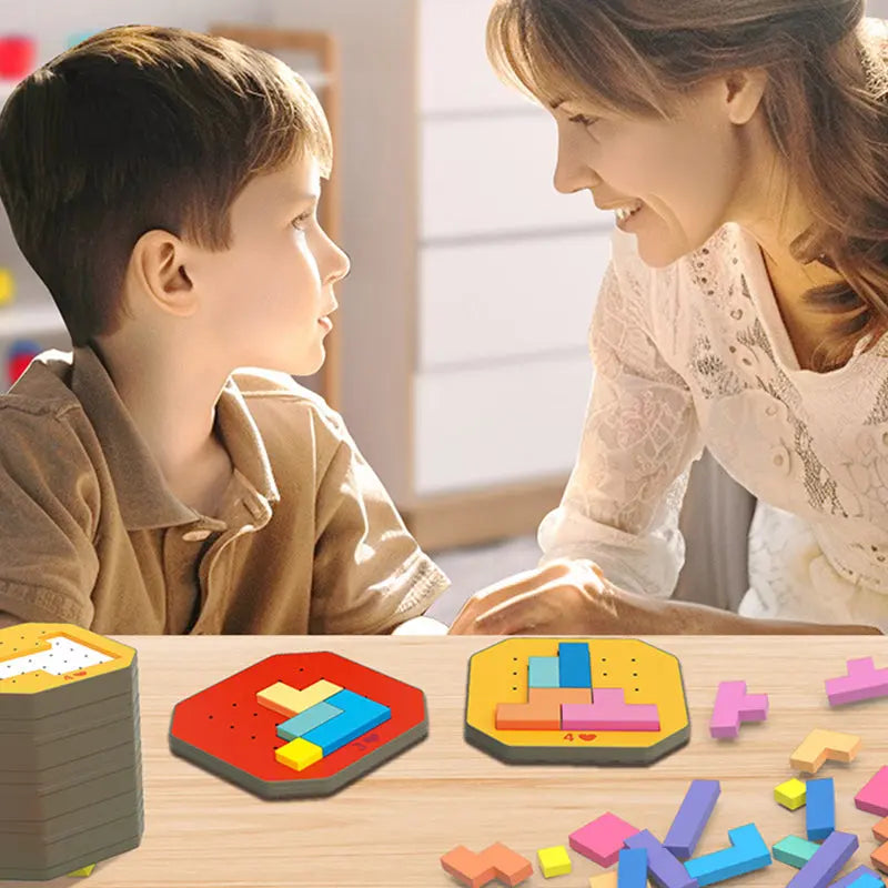Building Set Wooden 108 Pieces 20 Task Cards