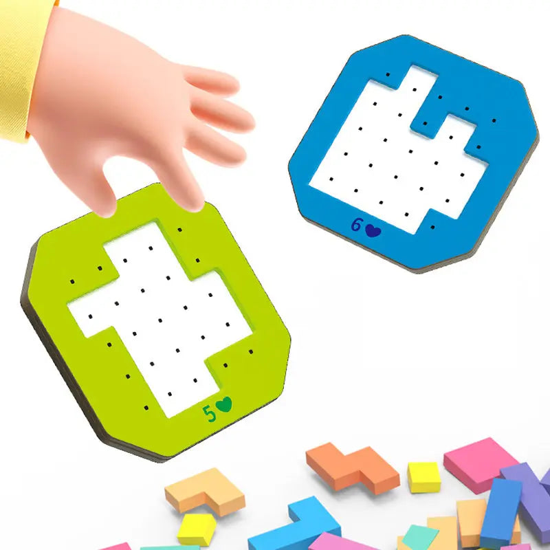 Building Set Wooden 108 Pieces 20 Task Cards
