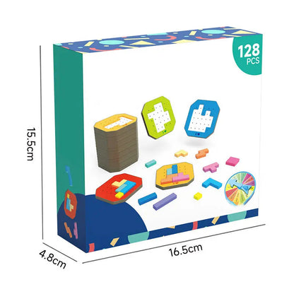 Building Set Wooden 108 Pieces 20 Task Cards