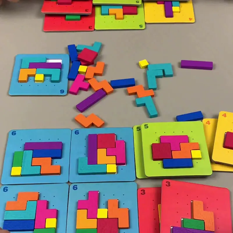 Building Set Wooden 108 Pieces 20 Task Cards