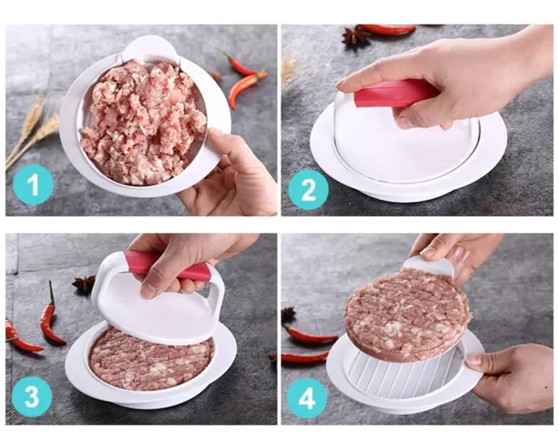 Burger Patty Maker Non-Stick & Dishwasher-Safe Space-Saving