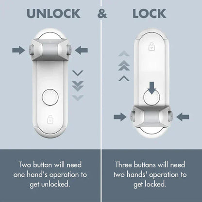 Cabinet & Door Lock Self-Adhesive No-Drill Push-And-Slide