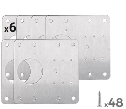 Cabinet Hinge Plate Set Stainless Steel Reinforcement