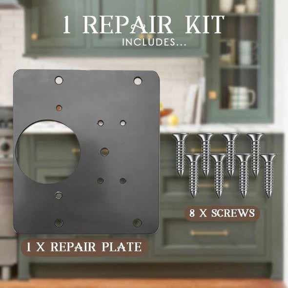 Cabinet Hinge Plate Set Stainless Steel Reinforcement