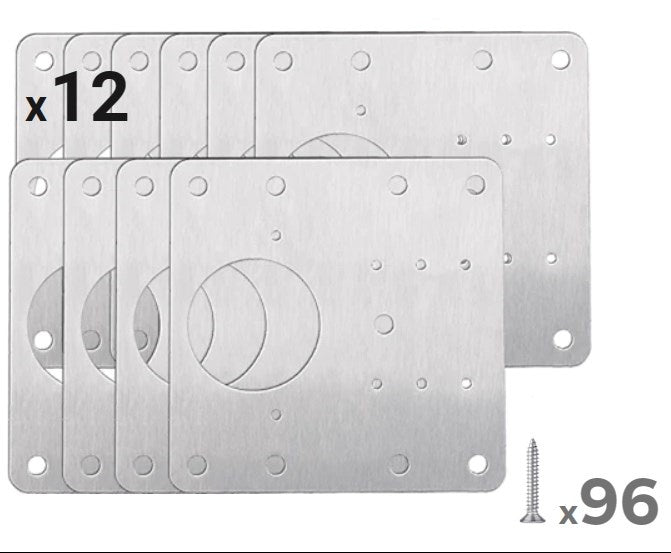 Cabinet Hinge Plate Set Stainless Steel Reinforcement