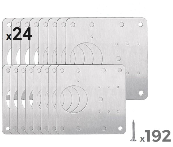 Cabinet Hinge Plate Set Stainless Steel Reinforcement