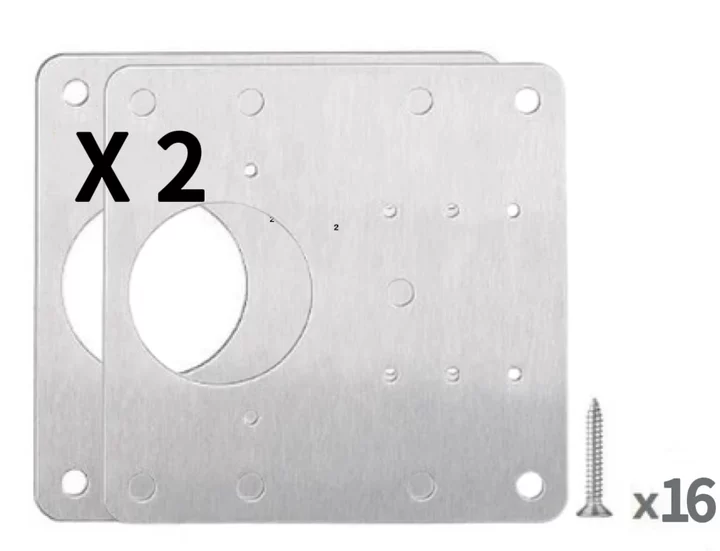 Cabinet Hinge Plate Set Stainless Steel Reinforcement