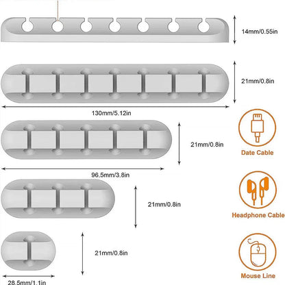 Cable Clips Self-Adhesive Silicone Multi-Cable