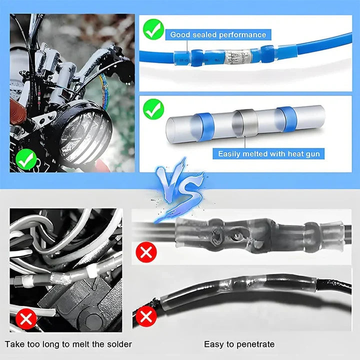 Cable Connectors Waterproof Heat-Shrink & Solder Ring 50-Piece