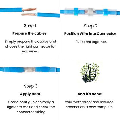 Cable Connectors Waterproof Heat-Shrink & Solder Ring 50-Piece