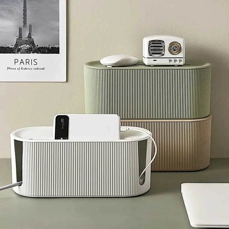 Cable Organizer Box Ventilated Lid & Side Cutouts