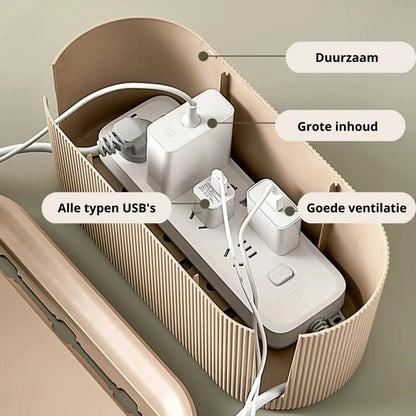 Cable Organizer Box Ventilated Lid & Side Cutouts