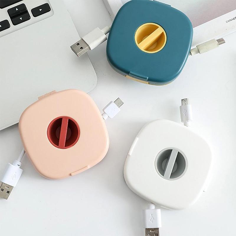 Cable Winder Integrated Phone Stand Tangle-Free & Compact