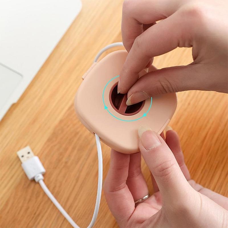 Cable Winder Integrated Phone Stand Tangle-Free & Compact