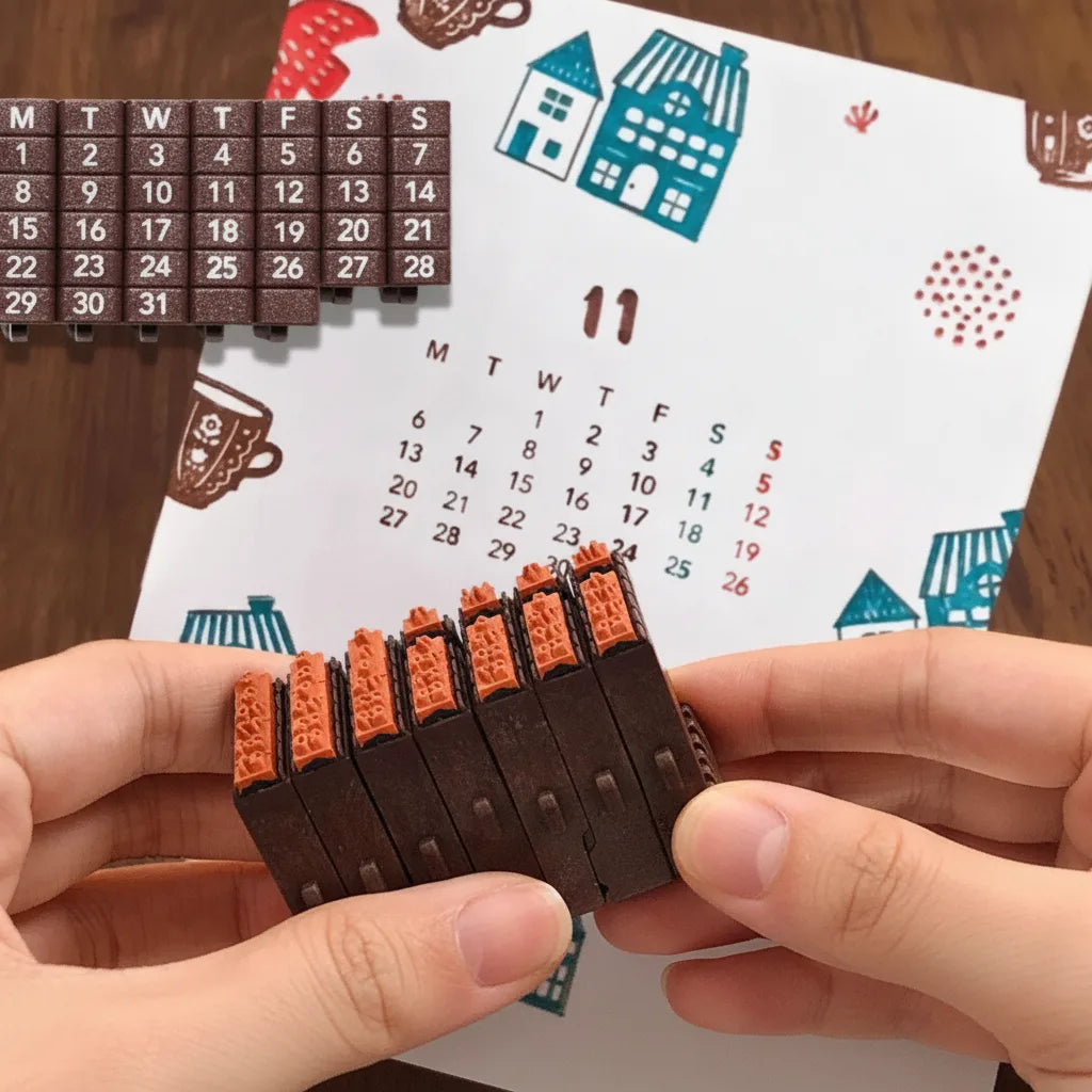 Calendar Stamp Reusable Precise Grid Multi-Layout