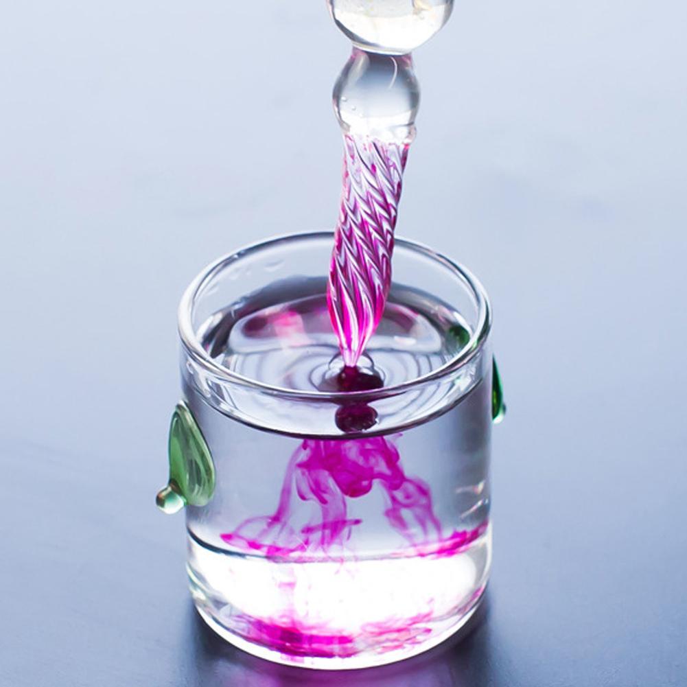 Calligraphy Dip Pen Mouth-Blown Crystal Glass Spiral Tip