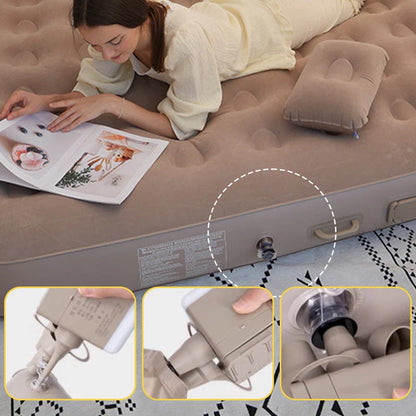 Camping Air Mattress Built-In Rechargeable Pump Honeycomb Support