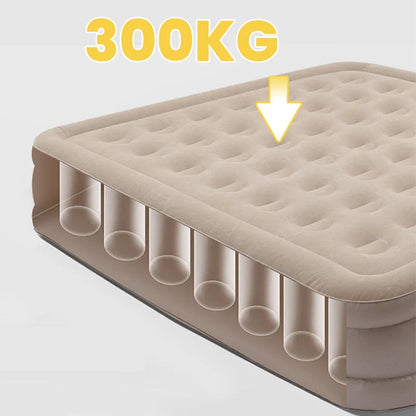 Camping Air Mattress Built-In Rechargeable Pump Honeycomb Support