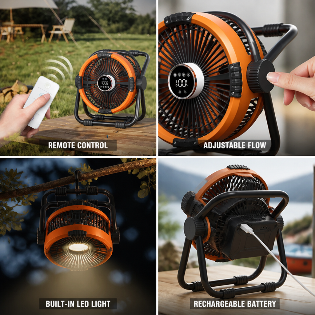 Camping Fan Rechargeable 20,000 mAh LED Light