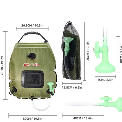 Camping Shower Solar-Heated 5.3 Gallon Foldable