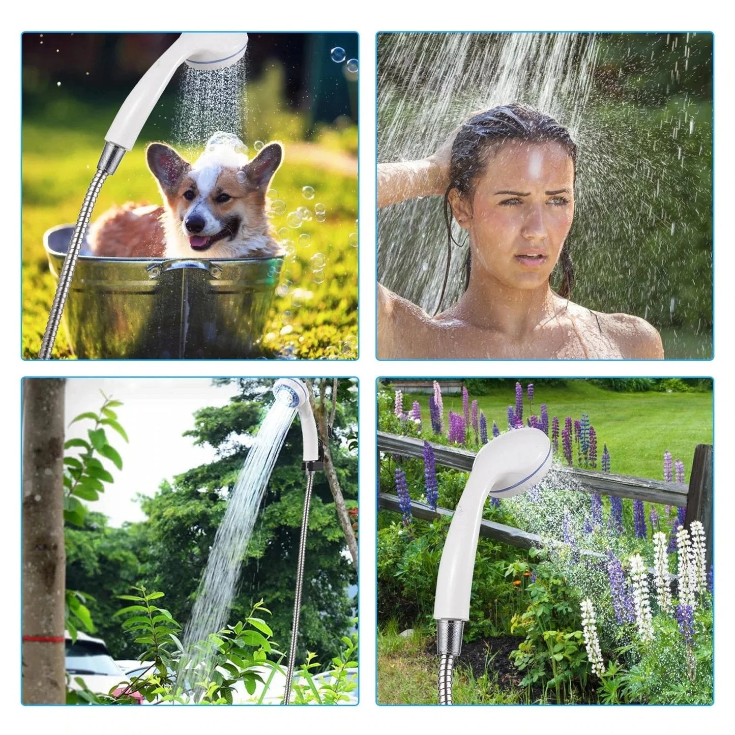 Camping Shower USB Rechargeable Foldable 5.3 Gallon