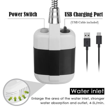 Camping Shower USB Rechargeable Foldable 5.3 Gallon