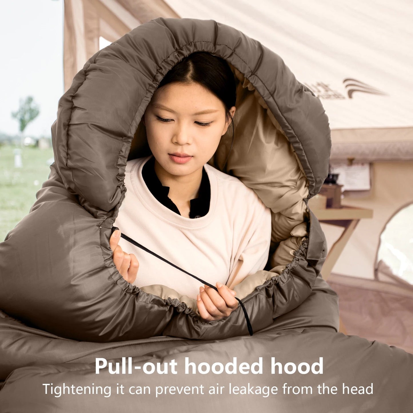 Camping Sleeping Bag Extra-Wide 100 cm Lightweight & Compact