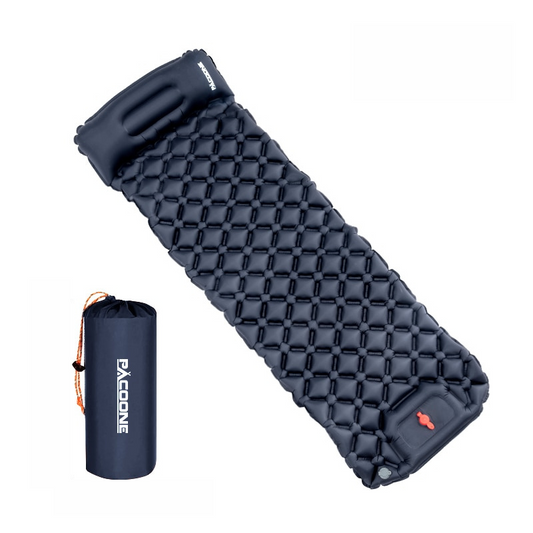 Camping Sleeping Pad Integrated Pillow Built-In Pump & Quick-Release Valve