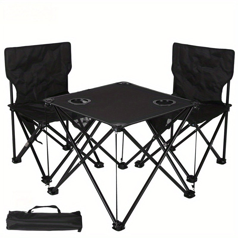 Camping Table & Chairs Foldable Waterproof Oxford Cup Holders