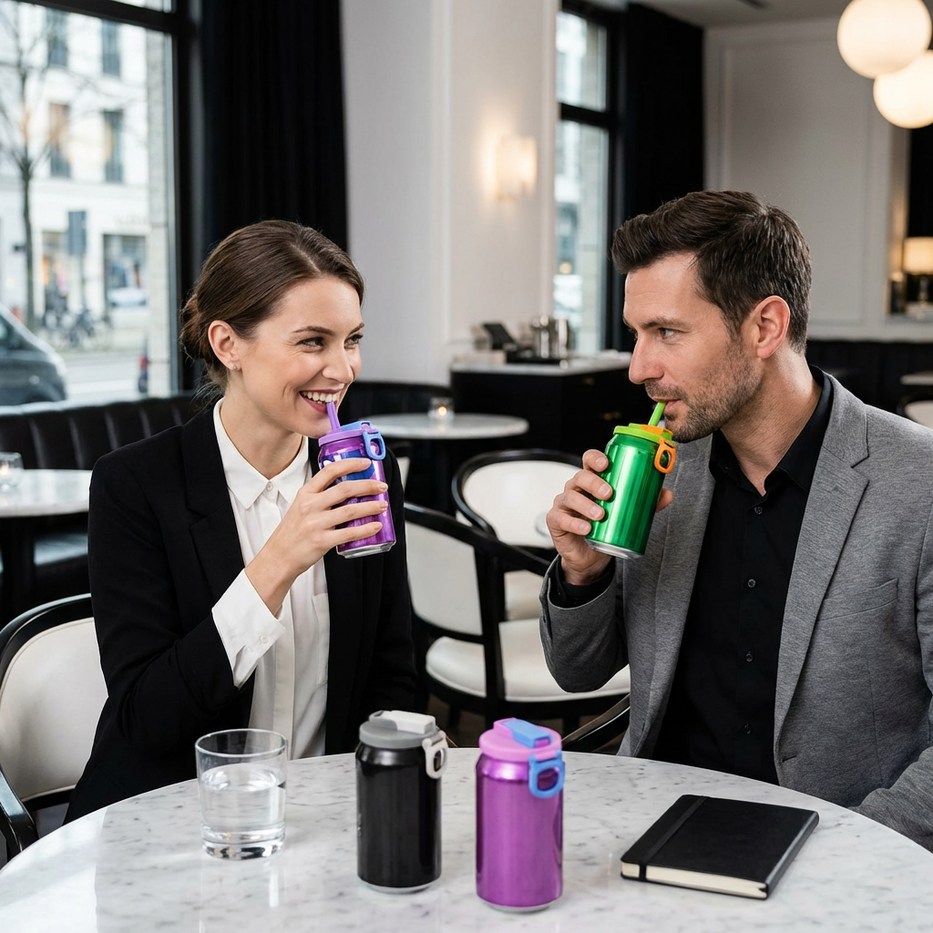 Can Cap Silicone Integrated Straw & Leak-Proof