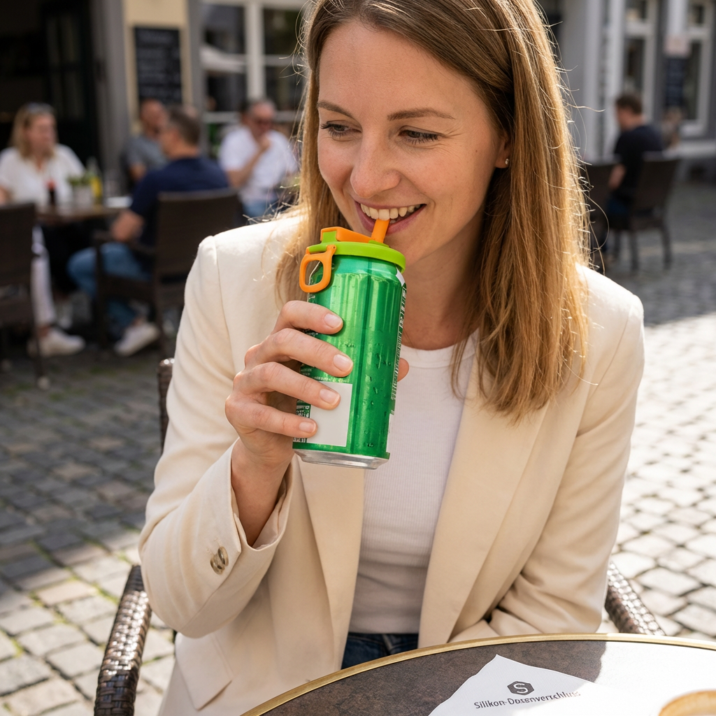 Can Cap Silicone Integrated Straw & Leak-Proof