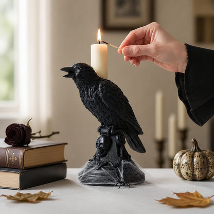 Candle Holder Gothic Animal Motif Resin Indoor & Outdoor