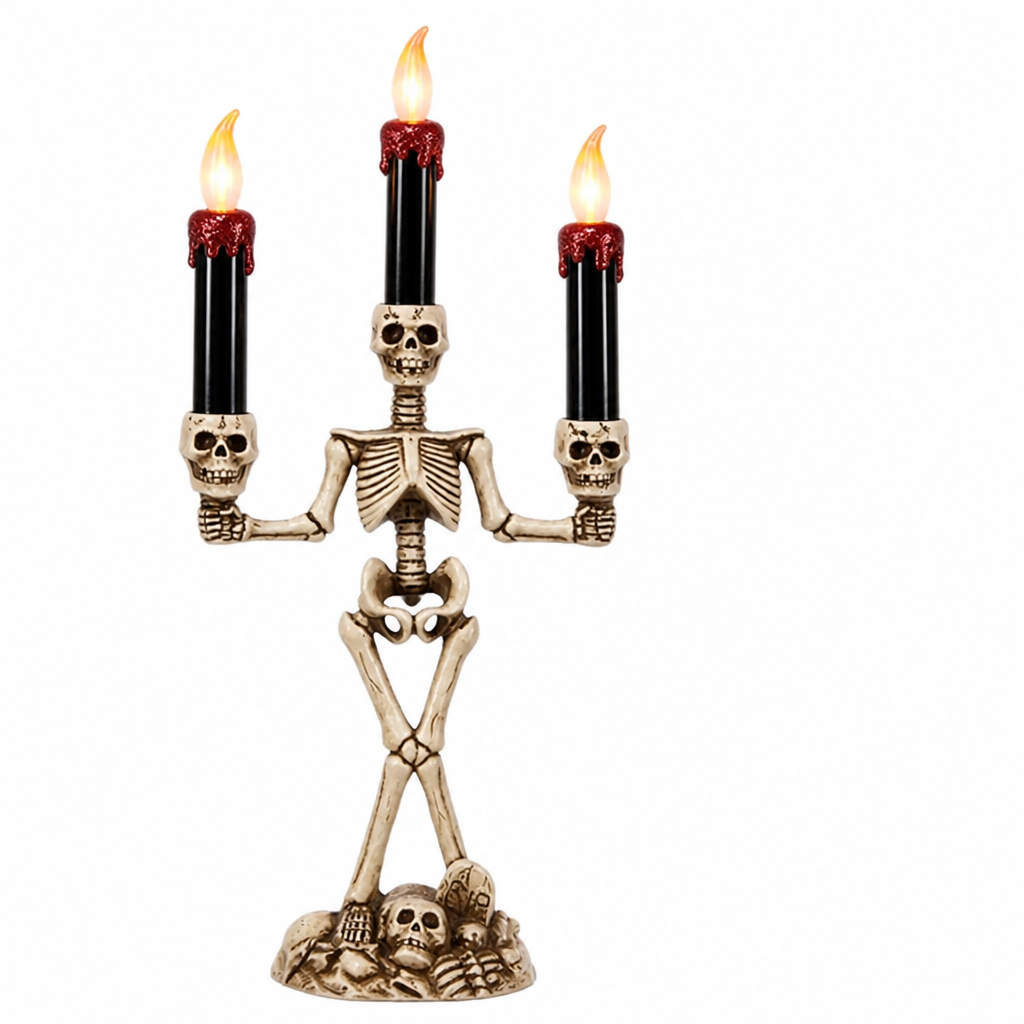 Candle Holder Skeleton 3-Candle Warm LED Battery-Operated