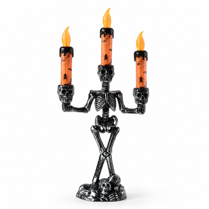 Candle Holder Skeleton 3-Candle Warm LED Battery-Operated
