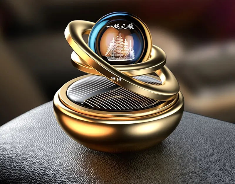 Car Air Freshener Solar-Powered 360° Rotating Fragrance Stone