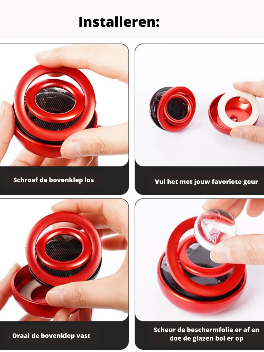 Car Air Freshener Solar-Powered 360° Rotating Fragrance Stone