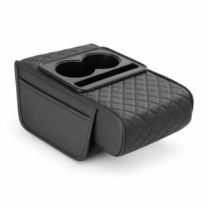 Car Armrest Cushion Padded Cup Holder & Storage