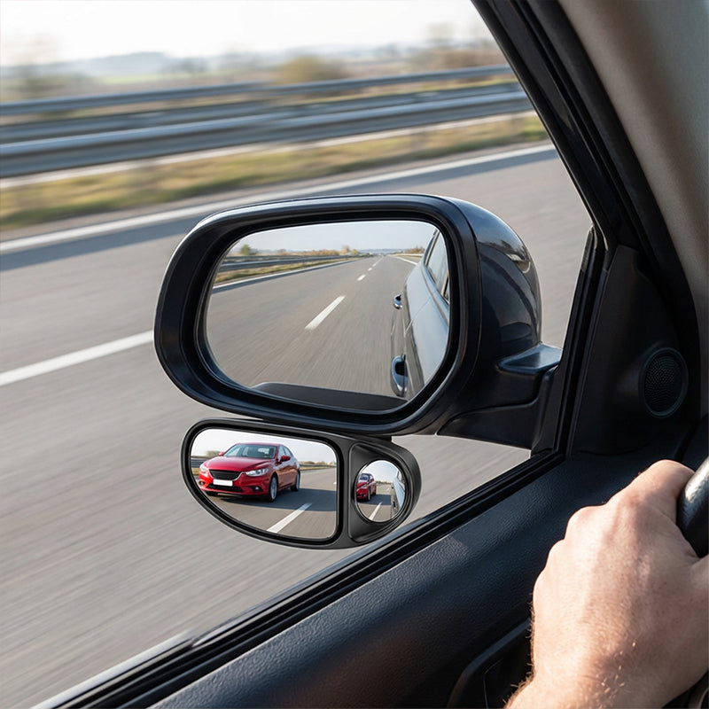 Car Auxiliary Mirror Dual-View 360-Degree Rotatable