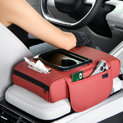 Car Center Armrest USB & USB-C Charging Cup Holder