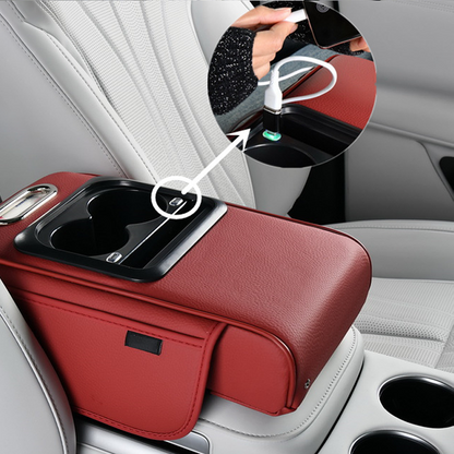 Car Center Armrest USB & USB-C Charging Cup Holder