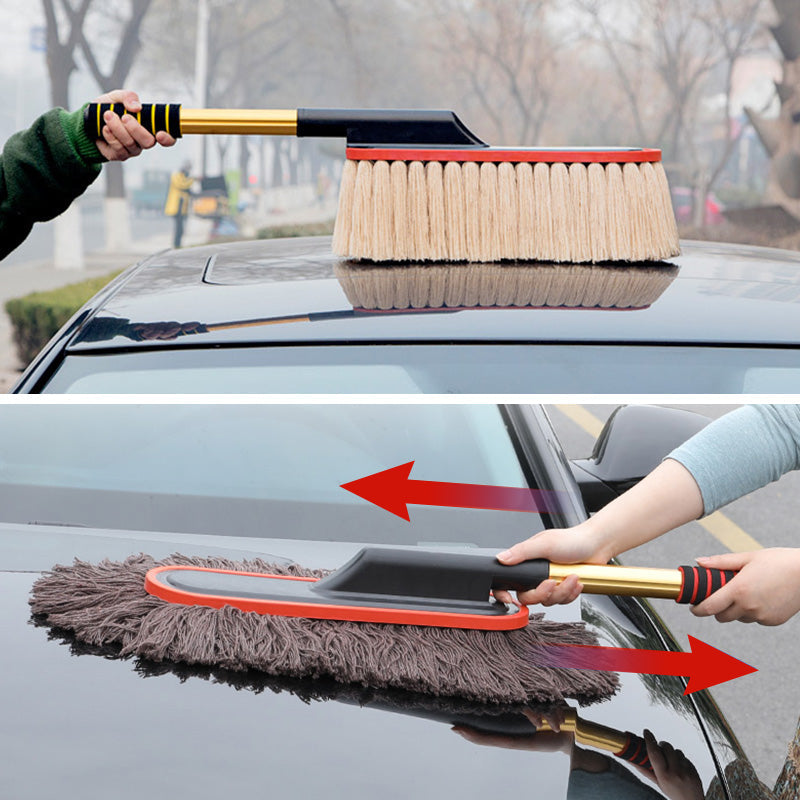 Car Cleaning Brush Extendable Handle Microfiber & Soft Bristles