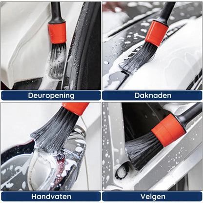Car Detailing Brush Set Soft Natural Bristles 7 Piece