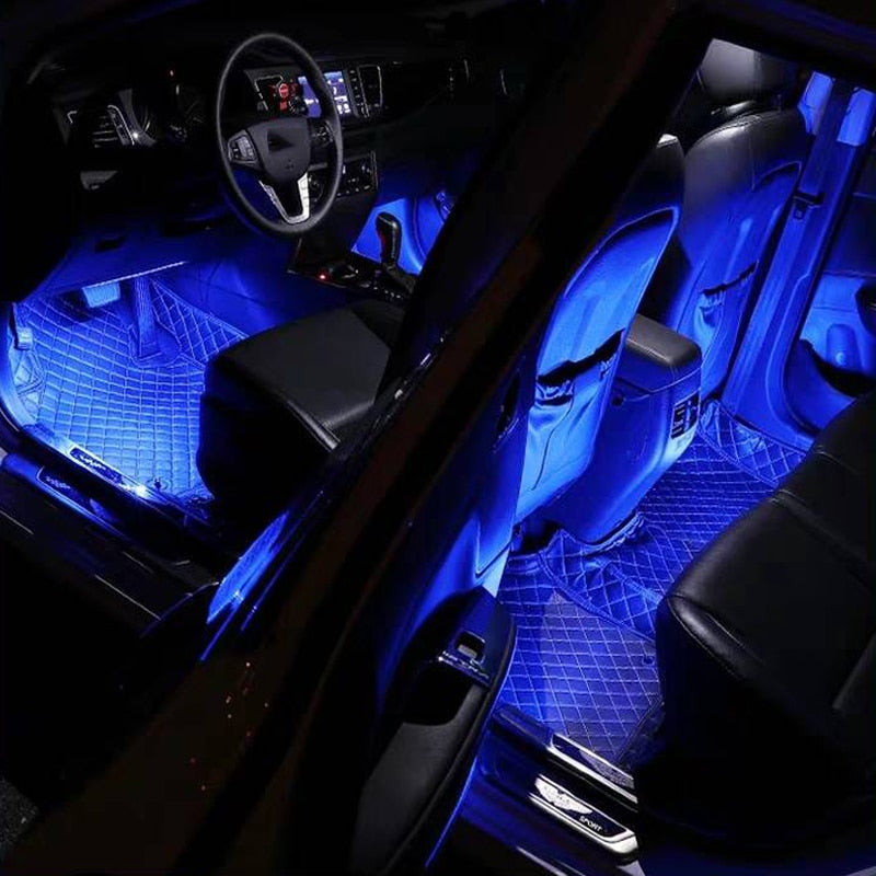 Car Interior LED Light USB-Powered 8-Color Adhesive Mount