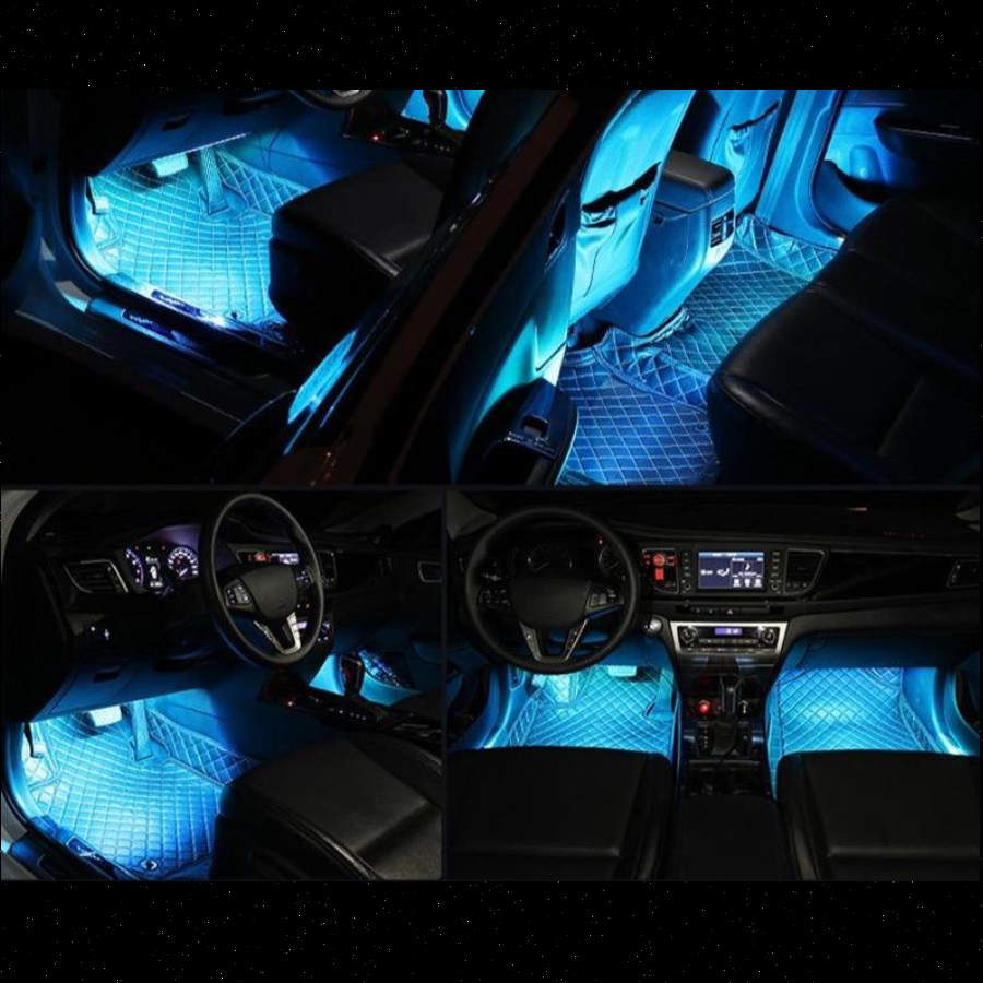 Car Interior LED Light USB-Powered 8-Color Adhesive Mount