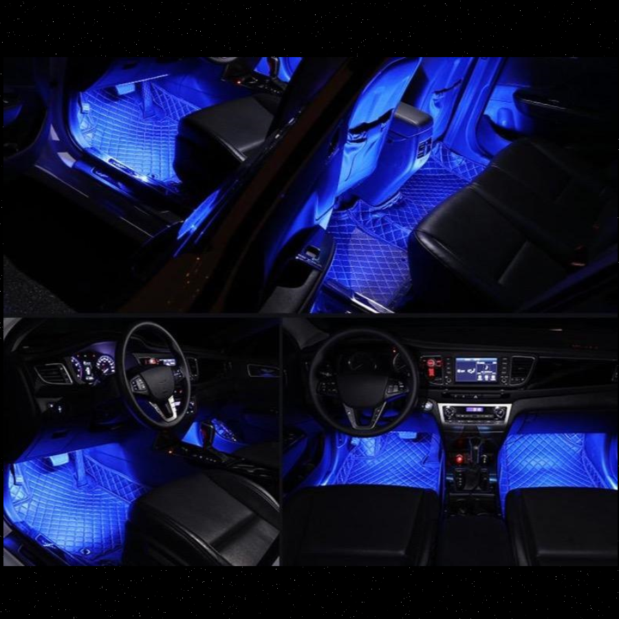 Car Interior LED Light USB-Powered 8-Color Adhesive Mount