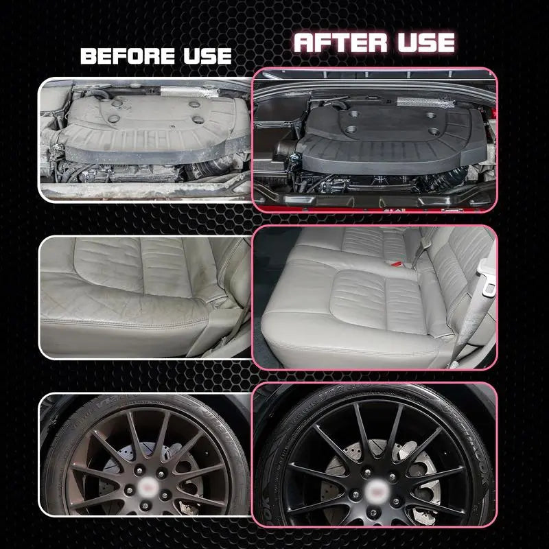 Car Interior Polish Spray Dry Finish Leather Plastic Rubber